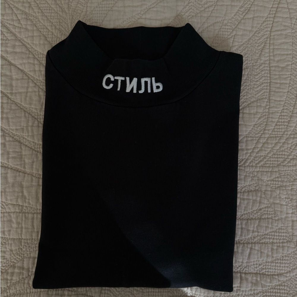 Heron Preston Black cropped Top with Orange Label